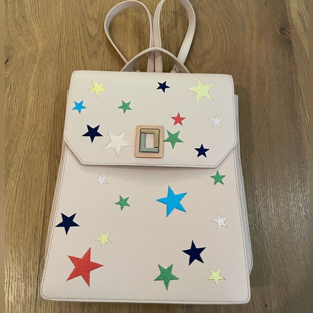 Genuine Leather light pink backback